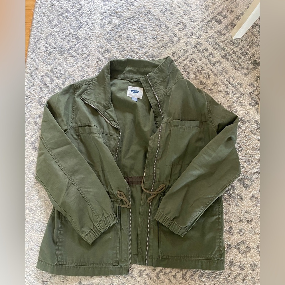 Old Navy Khaki Green Zip-Up Jacket